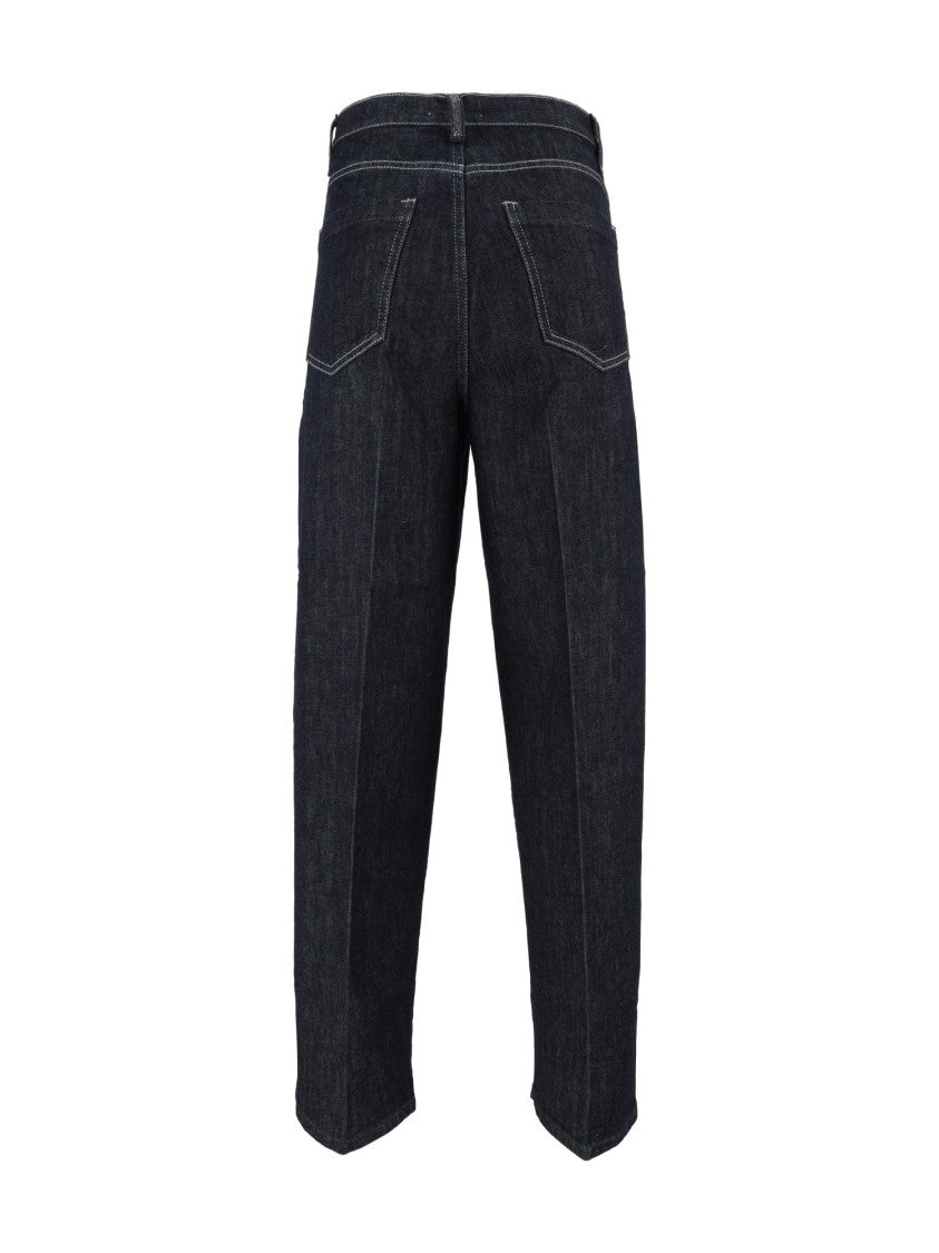 Fabiana Filippi Blue Softened Barrel-Fit Jeans