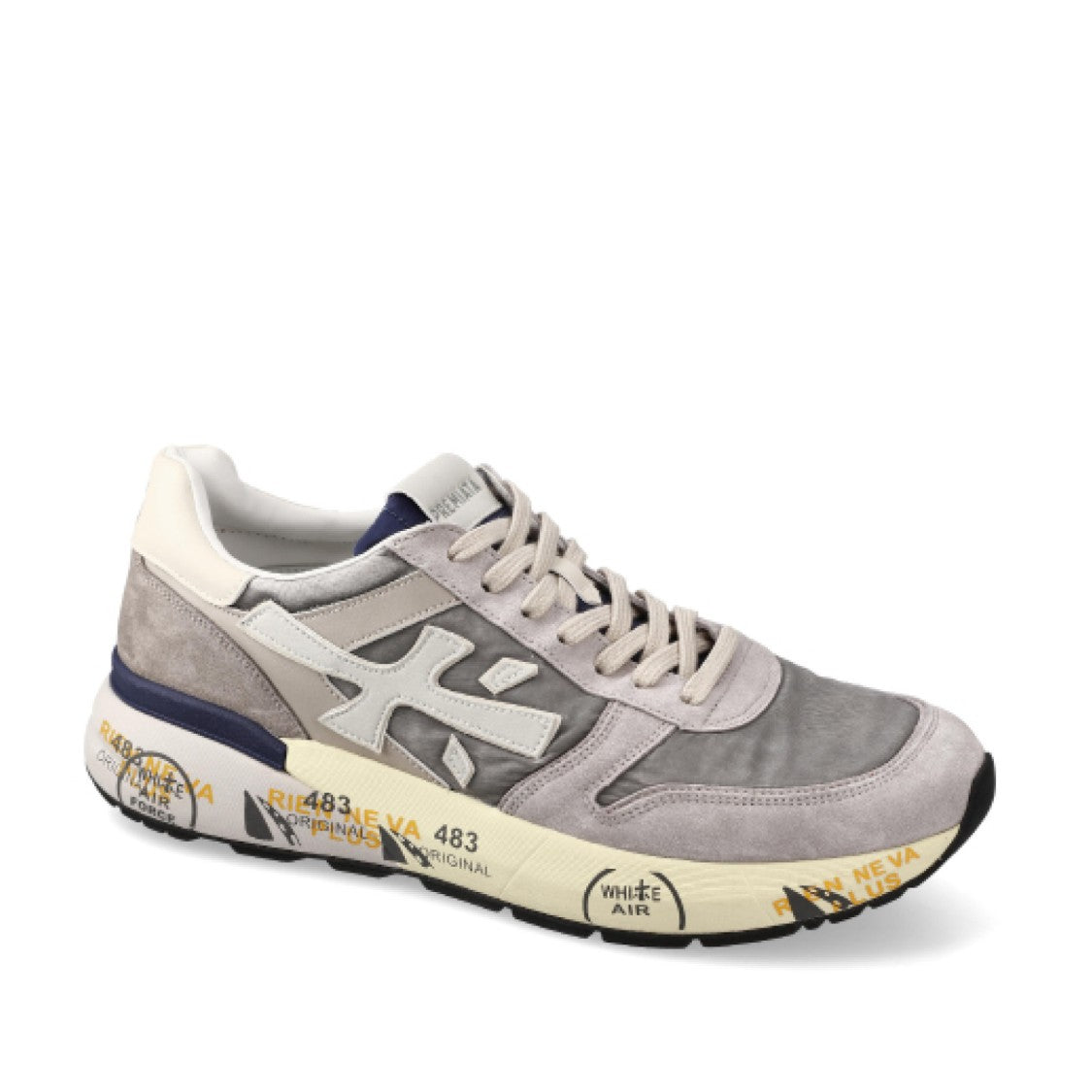 Premiata Grey Suede And Technical Fabric Sneakers