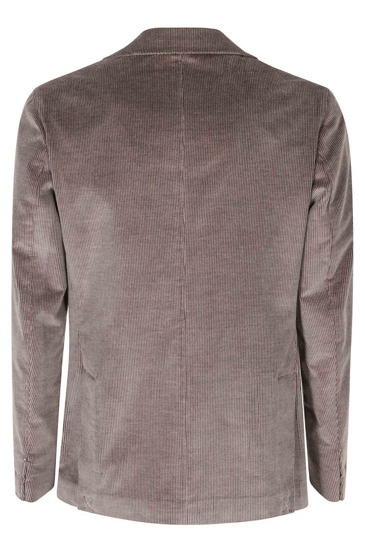 Eleventy Notched Collar Jacket With Corduroy Trim And Patch Pockets