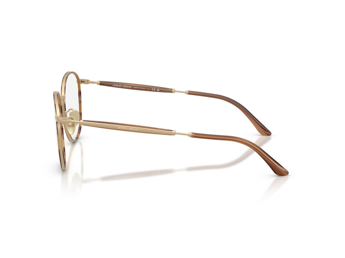 Giorgio Armani Gold 0Ar5161j Tortoiseshell Metal Round Eyeglasses