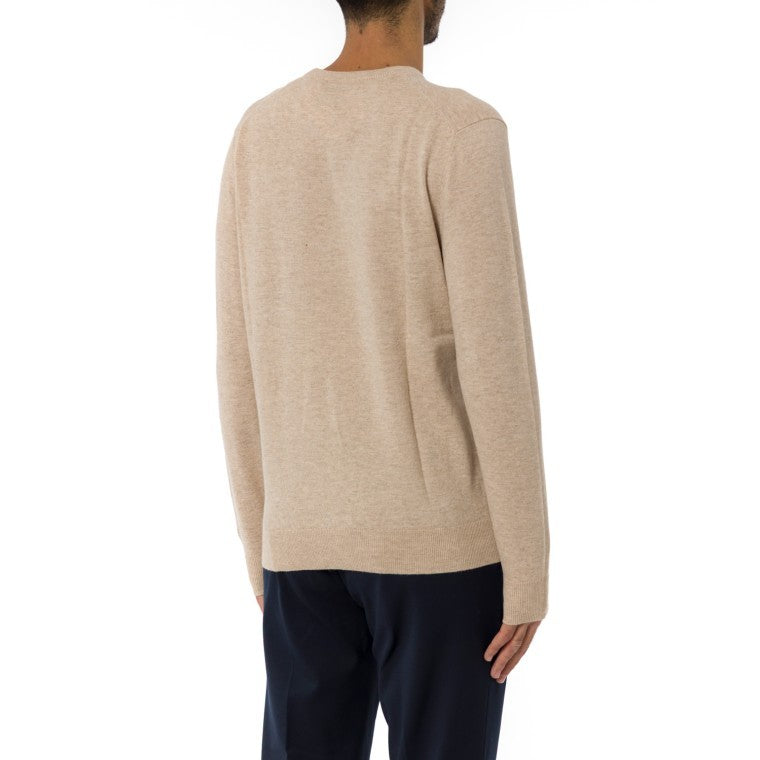 Mc2 Saint Barth Beige Crewneck Sweater With Embroidered Detail
