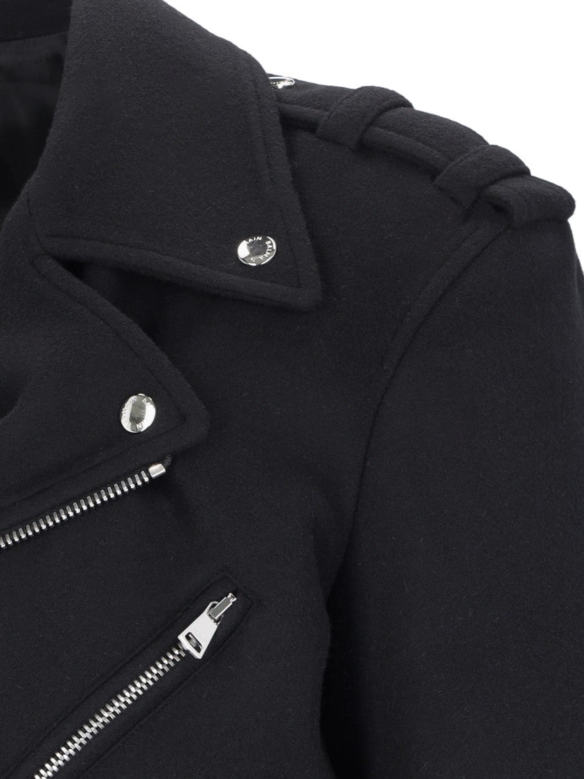 Balmain Wool Biker Jacket – Black