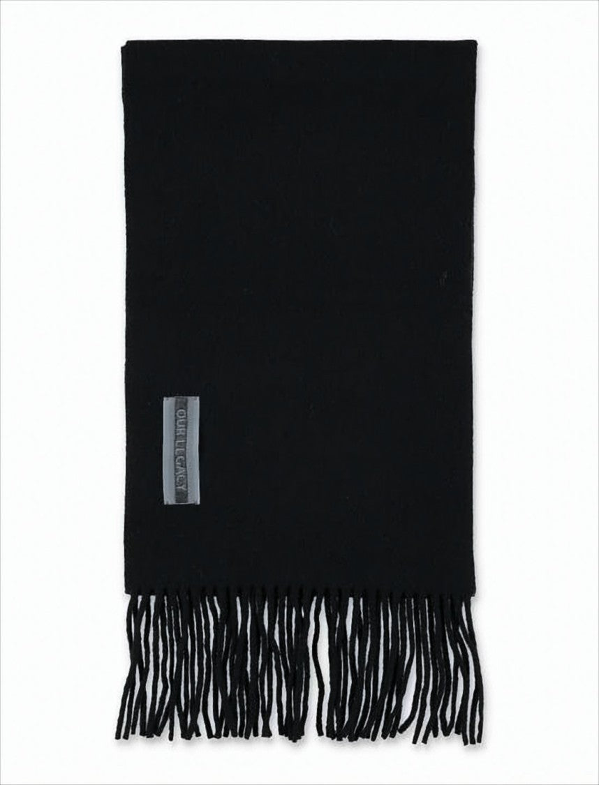 Our Legacy Rectangular Black Wool Scarf