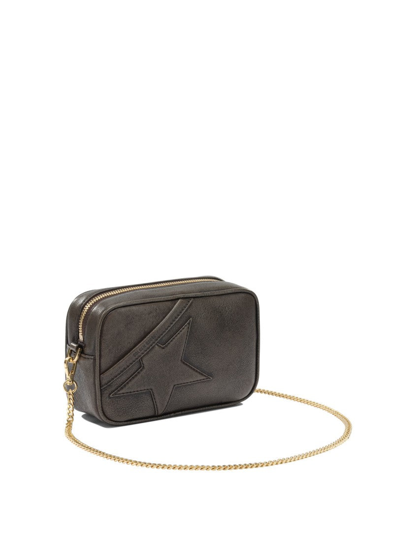 Golden Goose Smooth Leather Clutch With Subtle Embossed Star And Gold-Tone Accents
