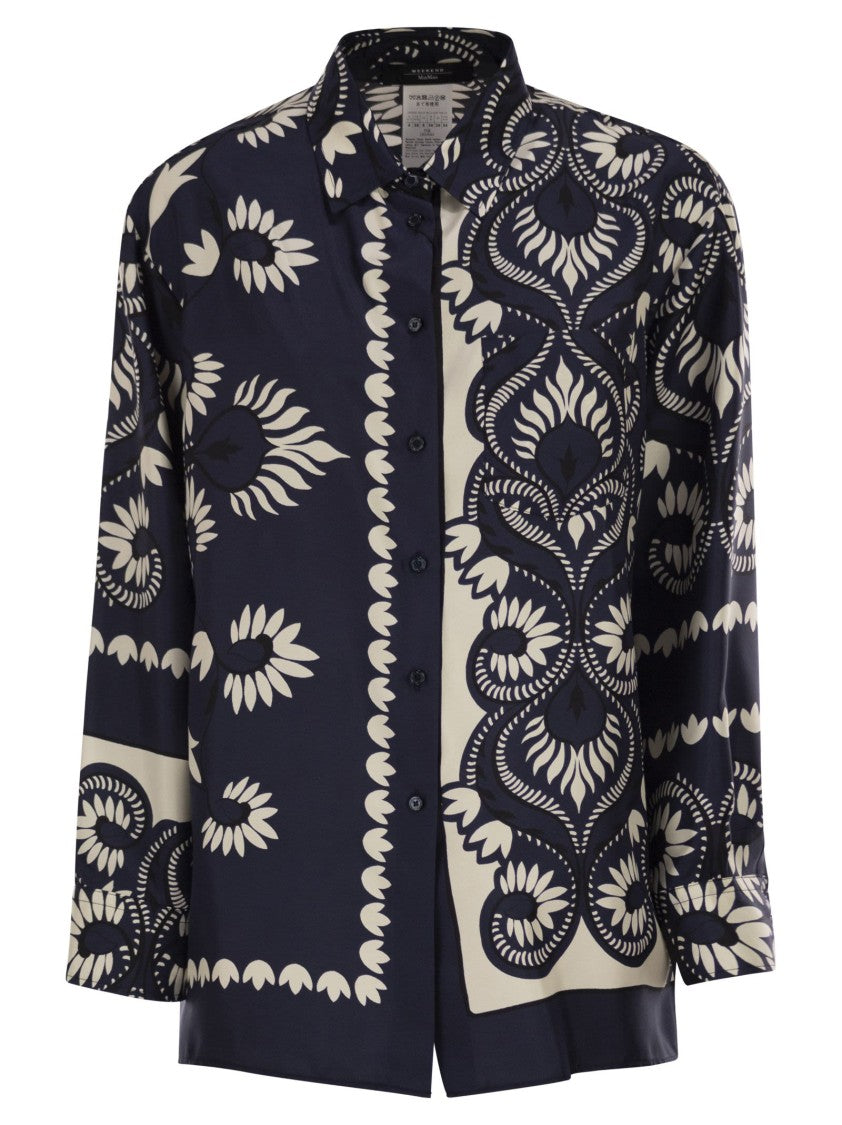 Max Mara Wkdlastra - Printed Silk Patchwork Shirt