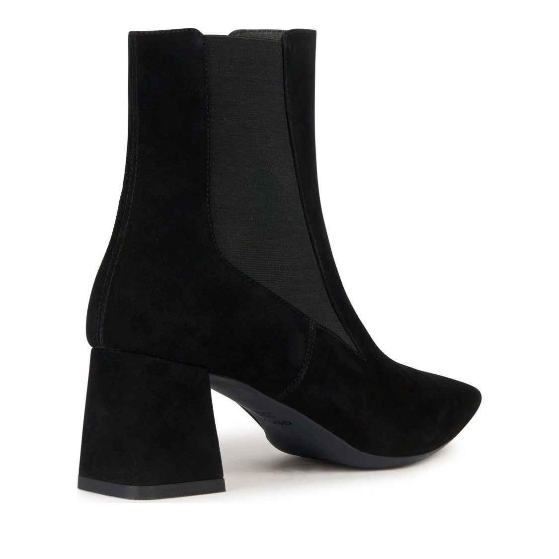 Geox Giselda Black Pointed Toe Suede Ankle Boots