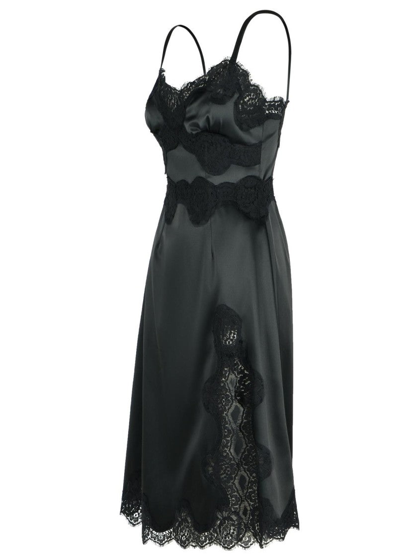 Dolce & Gabbana Black Cotton Blend Slip Dress