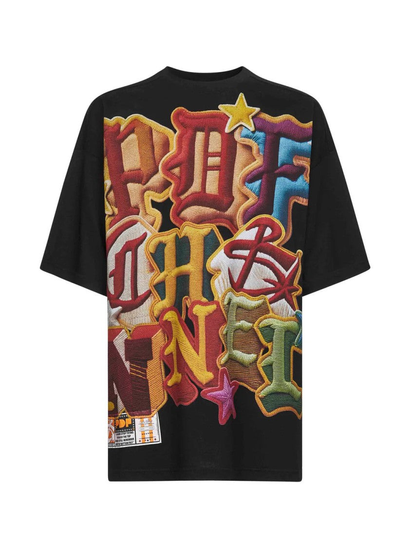 Pdf Black T-Shirt With Multicolor Print