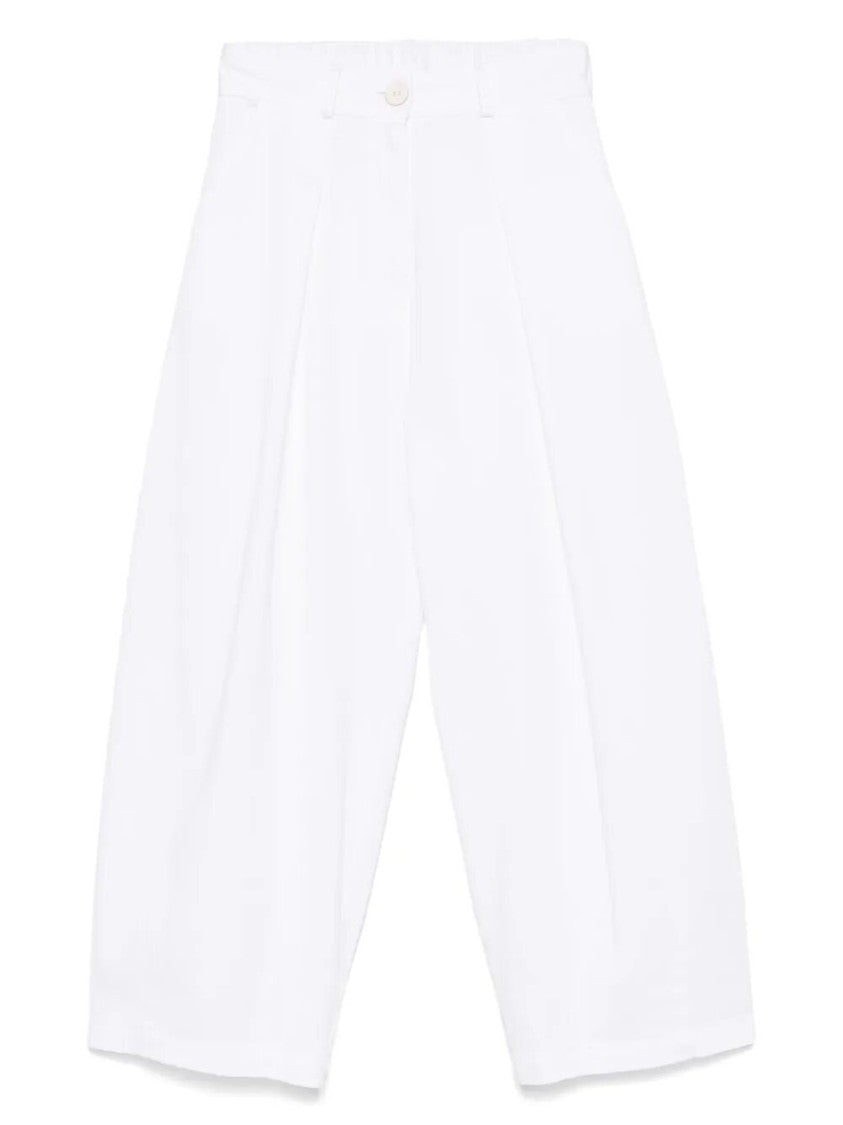 Malo Wide-Leg High-Waisted Pants With Pleated Front