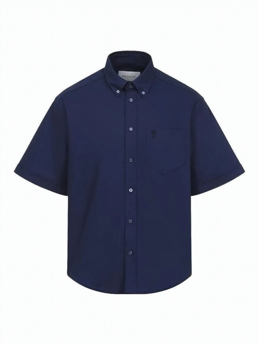 Ami Paris Button-Down Short-Sleeve Shirt With Tailored Fit