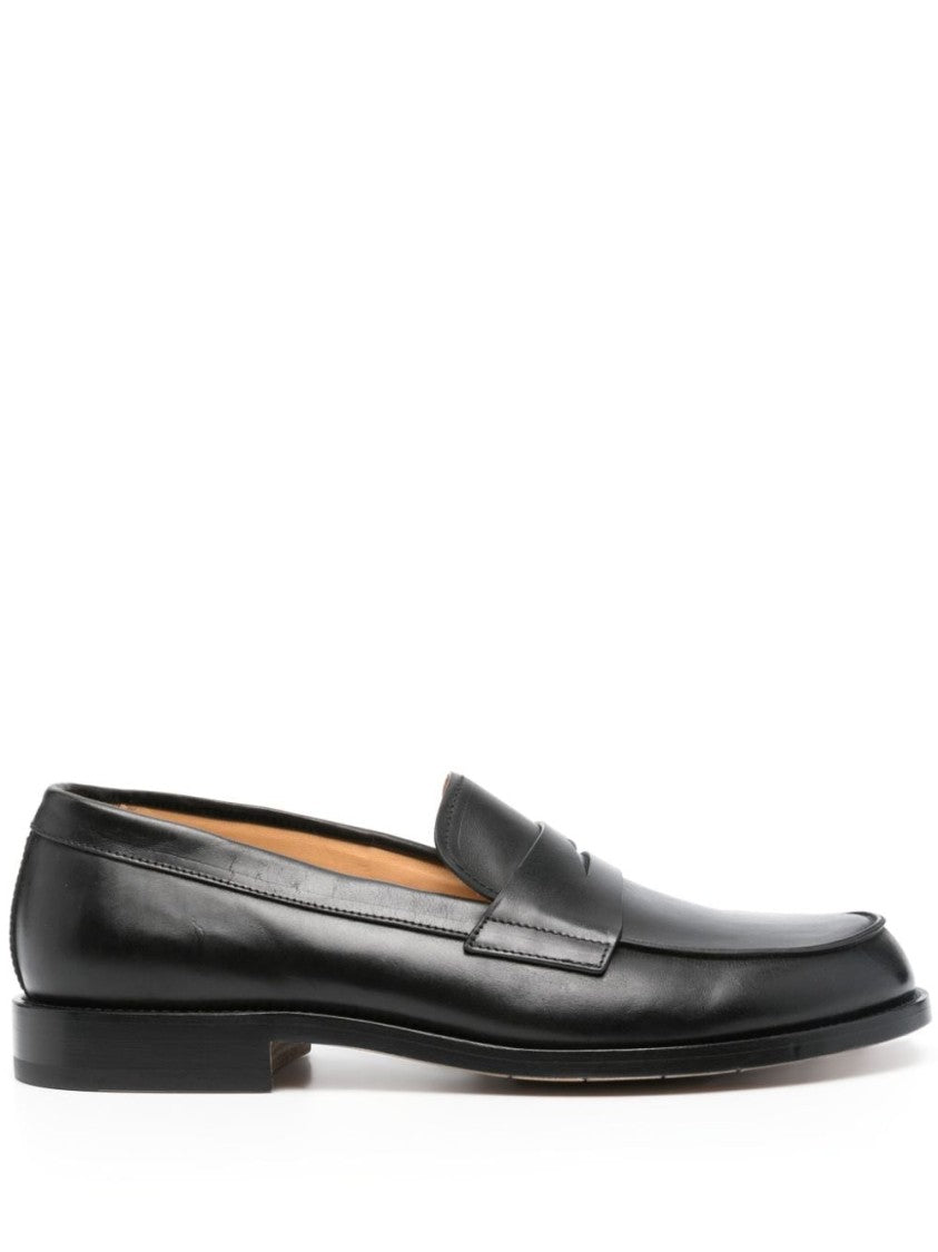 Premiata Penny Slot Black Calf Leather Flat Shoes
