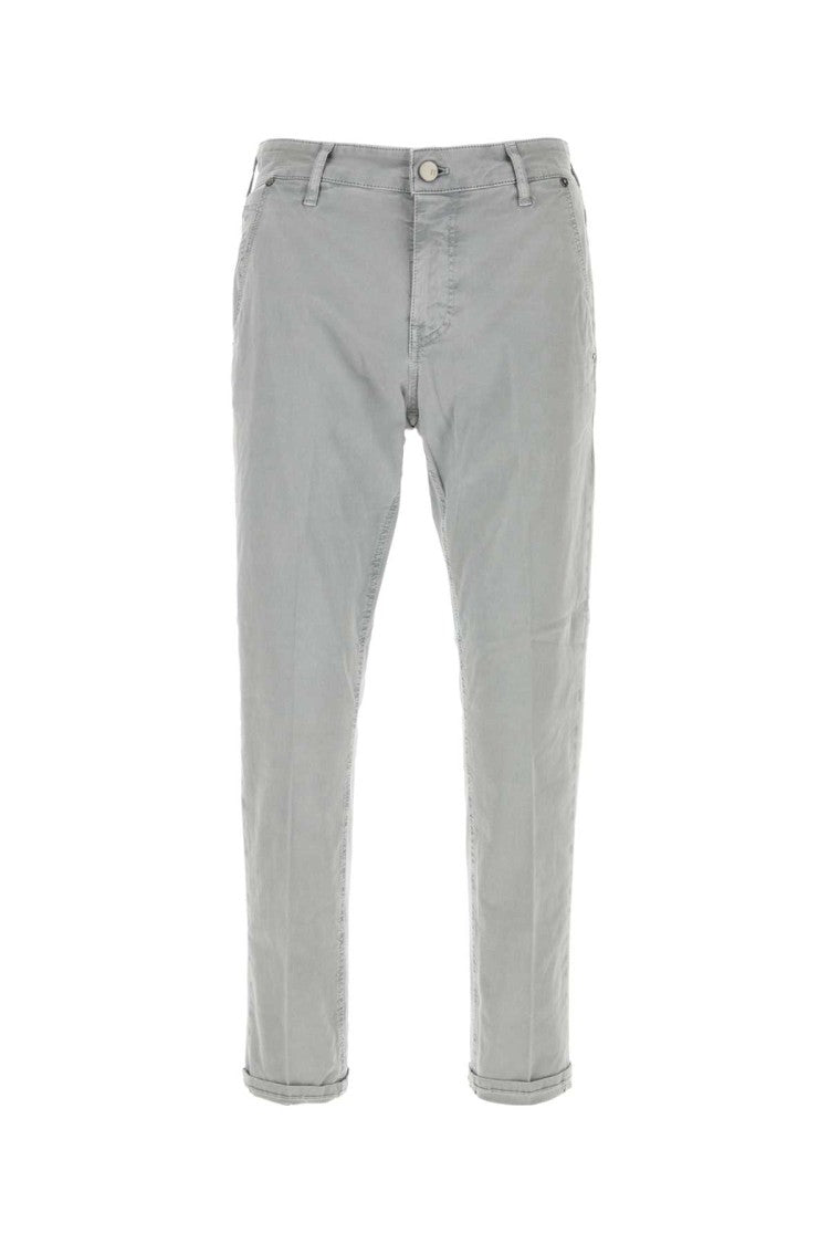 Pt Torino Grey Stretch Cotton Pant