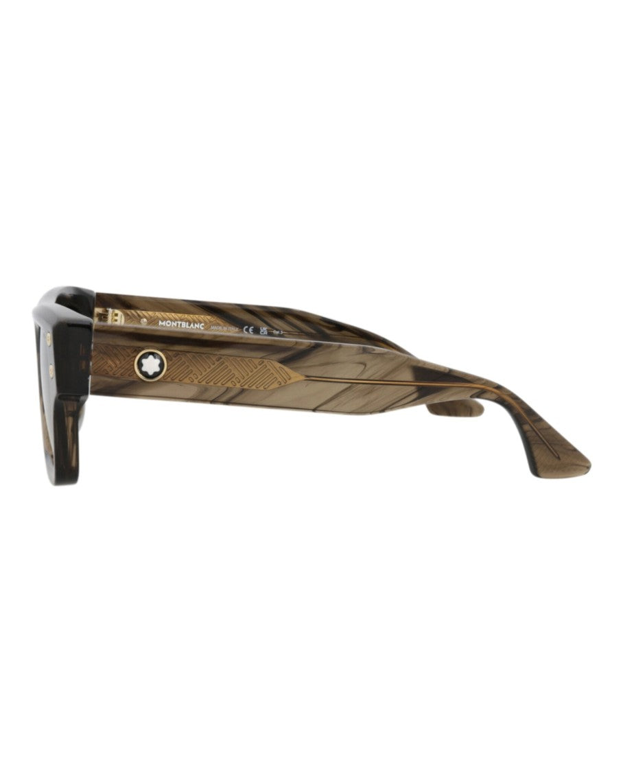 Montblanc Square-Frame Recycled Acetate Sunglasses