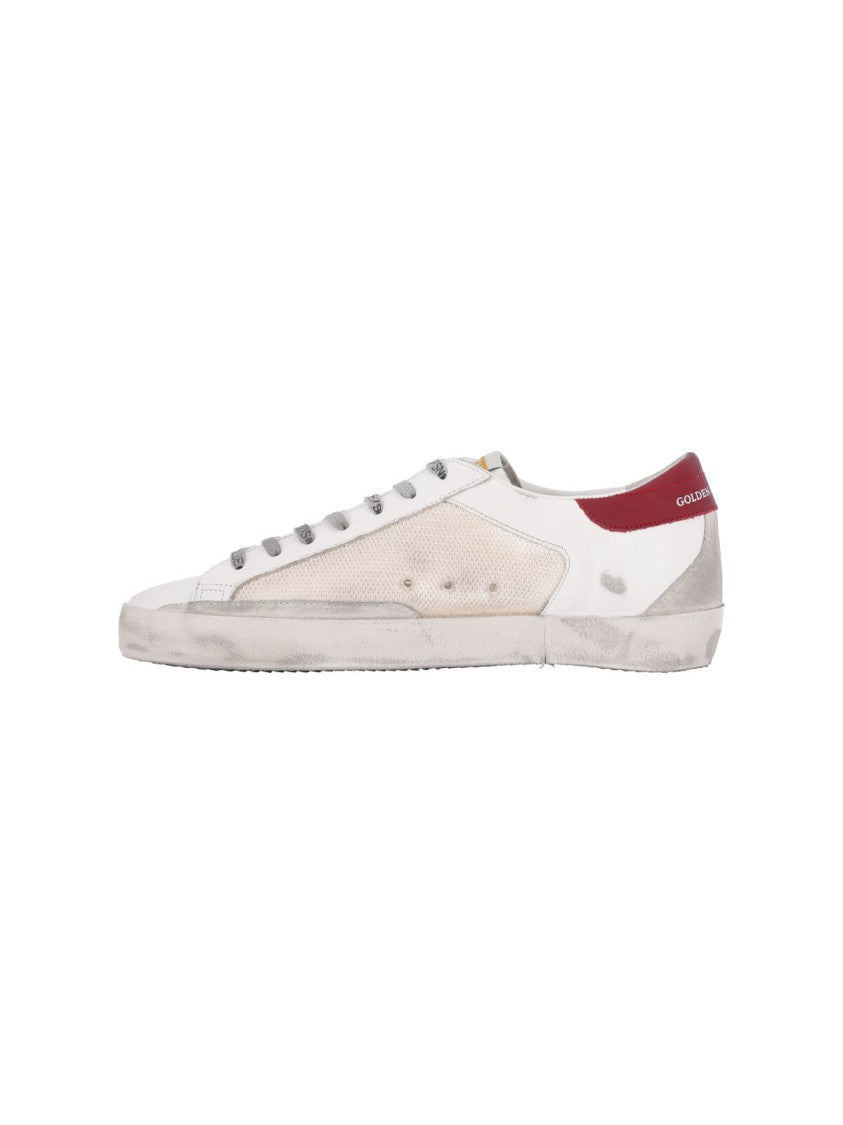 Golden Goose Distressed Beige Calfskin Low-Top Sneakers