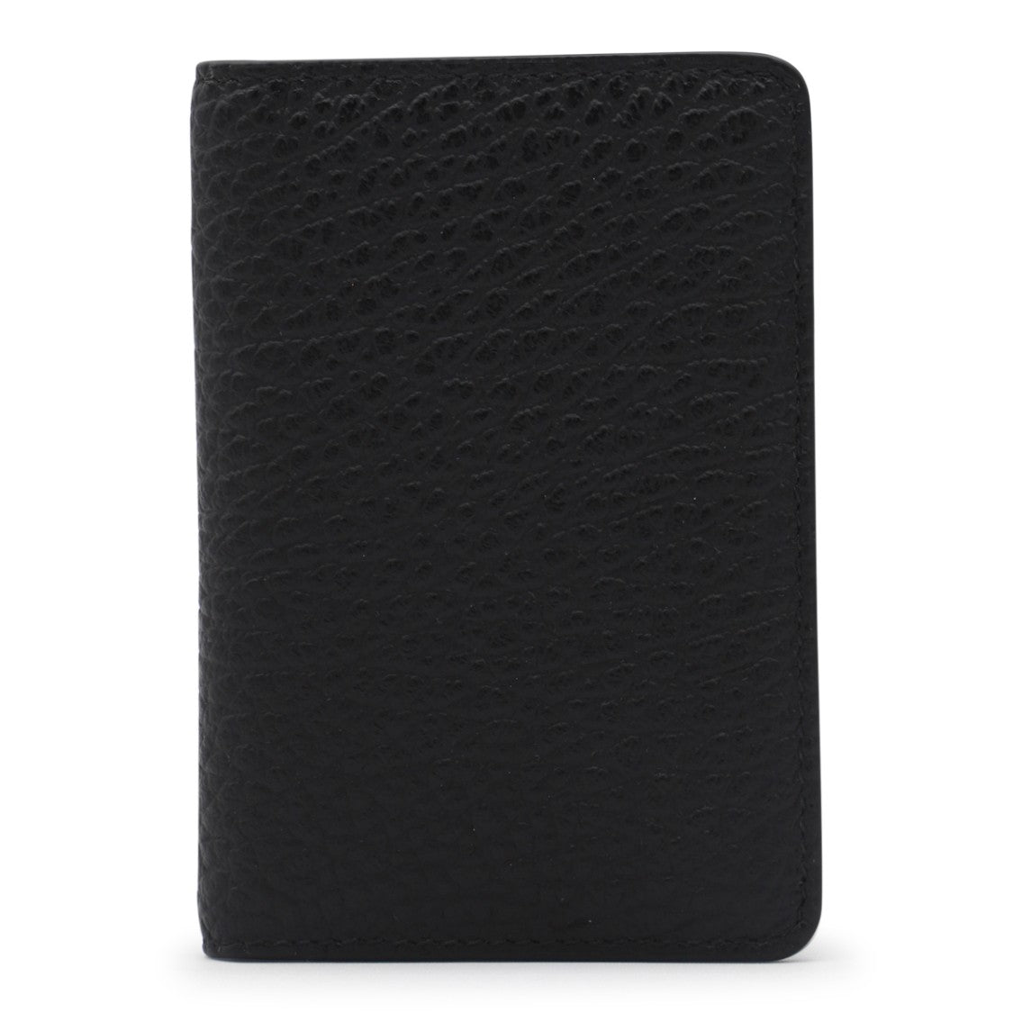 Maison Margiela Textured Black Leather Card Holder With Subtle Stitching