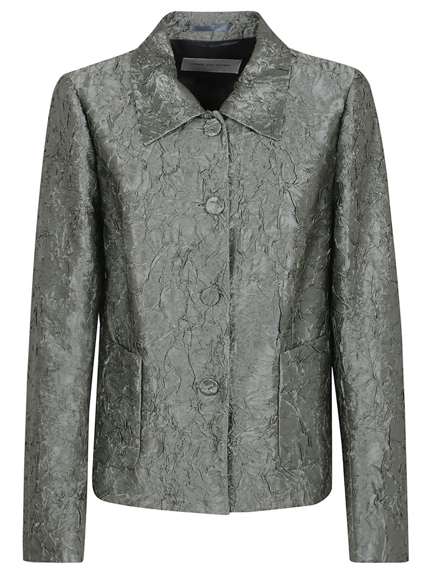 Dries Van Noten Pleated Viscose-Cotton Blend Jacket