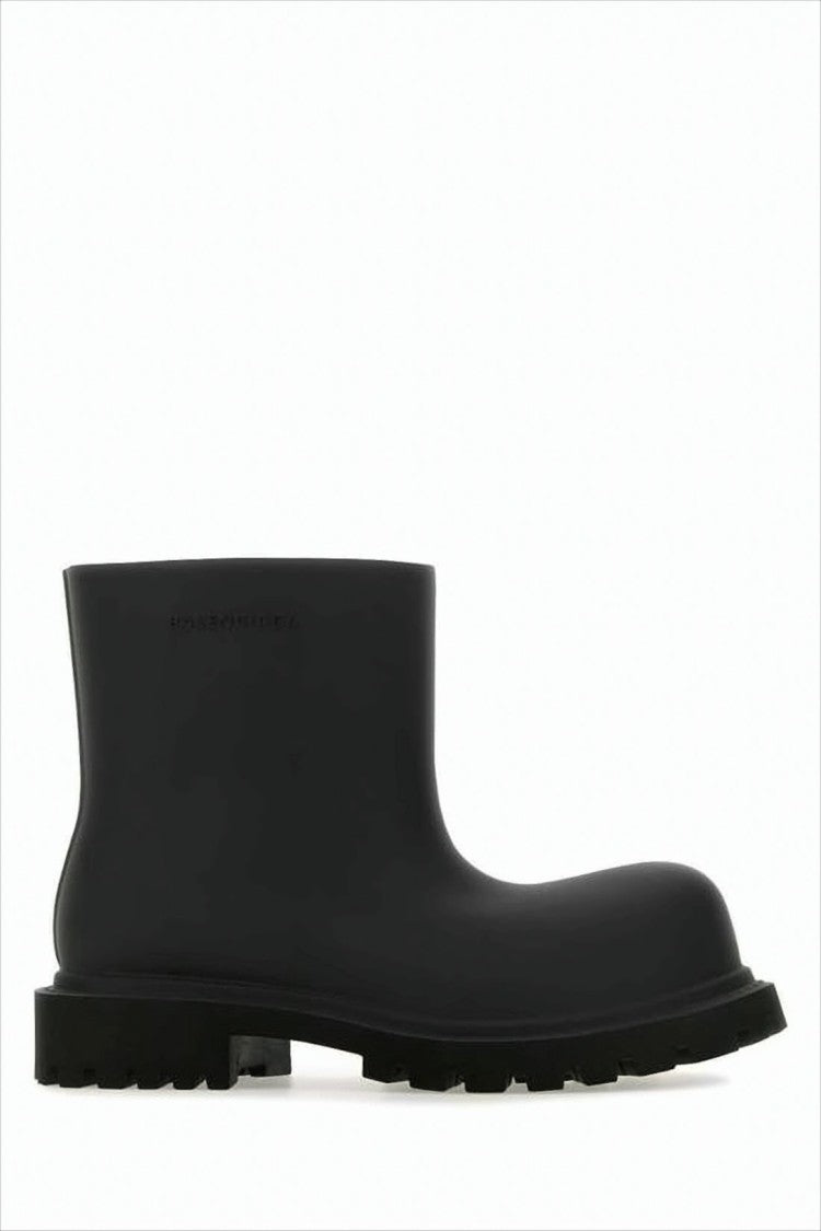 Balenciaga Smooth Black Eva Boots With Rounded Toe And Chunky Sole