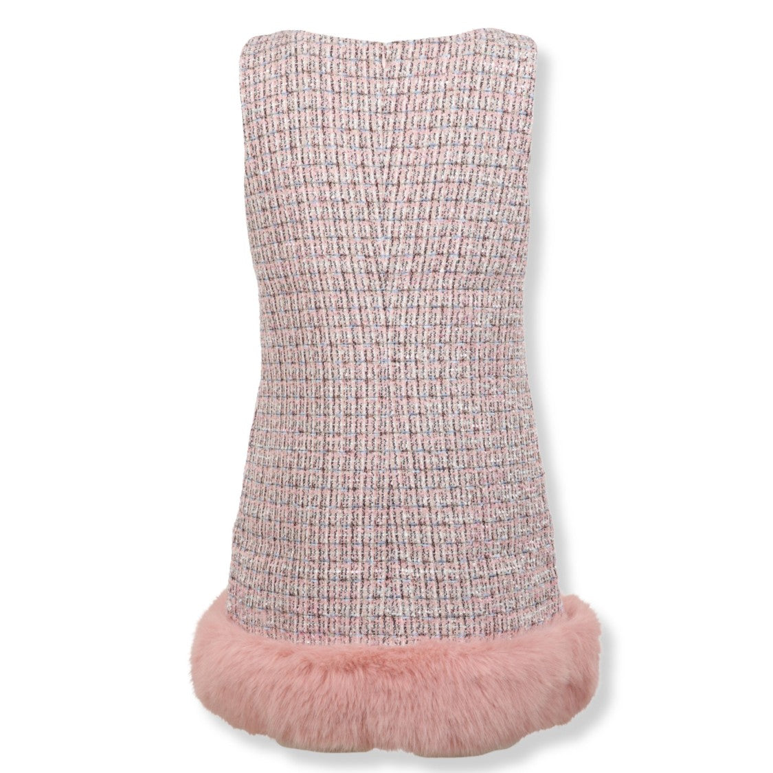 Self-Portrait Bouclé Fur Hem Mini Dress