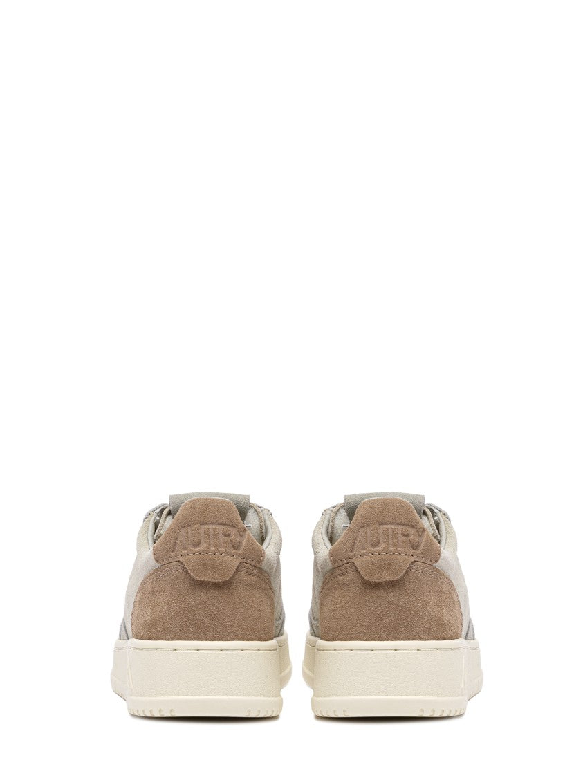 Autry Tricolor Suede Low-Top Sneakers With Perforated Detailing