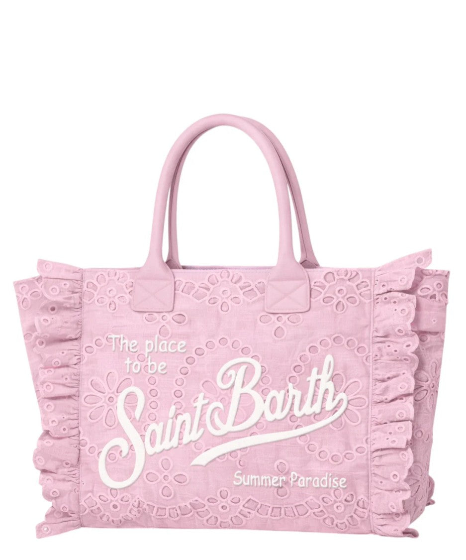 Mc2 Saint Barth Tote Bag With Floral Eyelet Embroidery