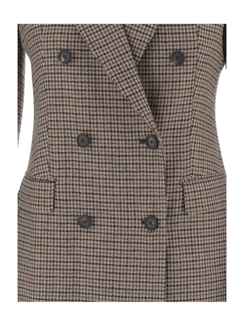 Tagliatore Multicolor Wool-Blend Checked Double-Breasted Blazer