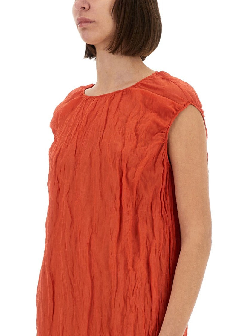 Alysi Metallic Gauze Longuette Dress