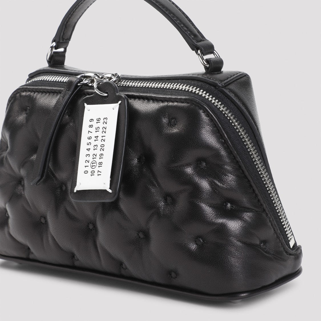 Maison Margiela Nappa Ovine Leather Handbag With Elegant Quilted Design And Functional Dimensions