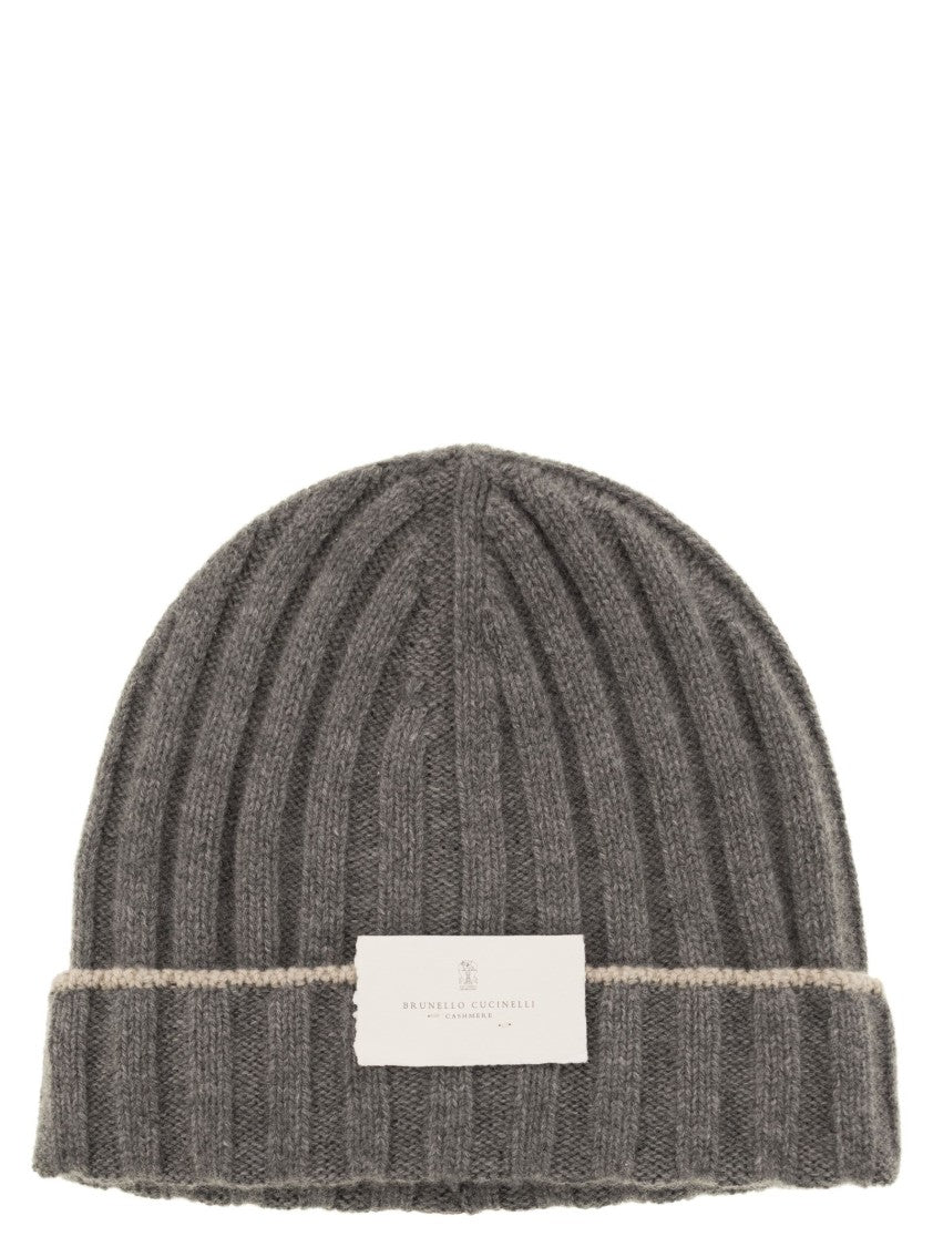 Brunello Cucinelli English Rib Cashmere Knit Beanie