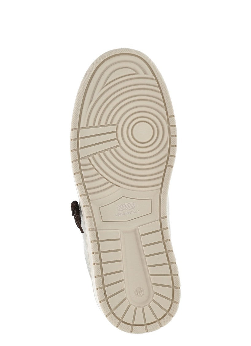 Evenu Equal Ivory Calf Hair Low-Top Sneakers