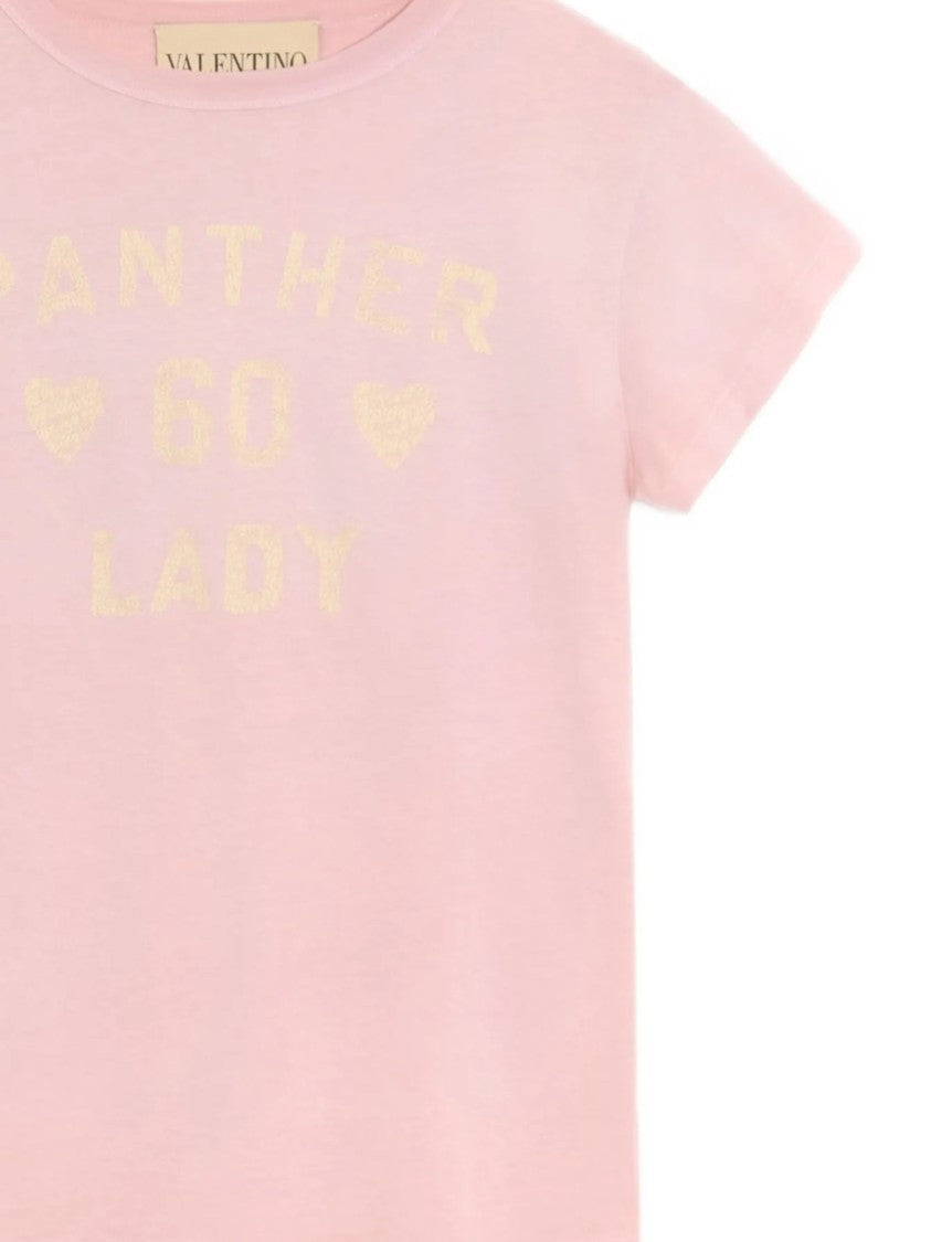 Valentino Pink Relaxed Heart Print Cotton T-Shirt