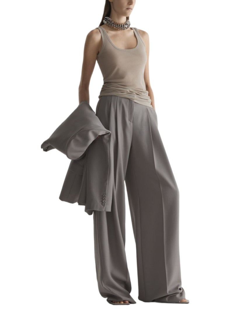 Mugler Brown Minimalist Crew Neck Knit Top