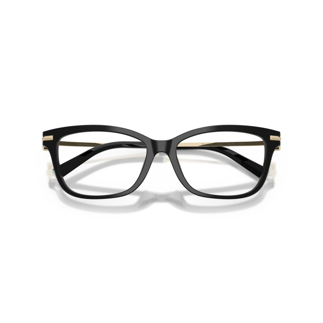 Tiffany & Co. Black Rectangular Acetate Gold Accent Eyeglasses