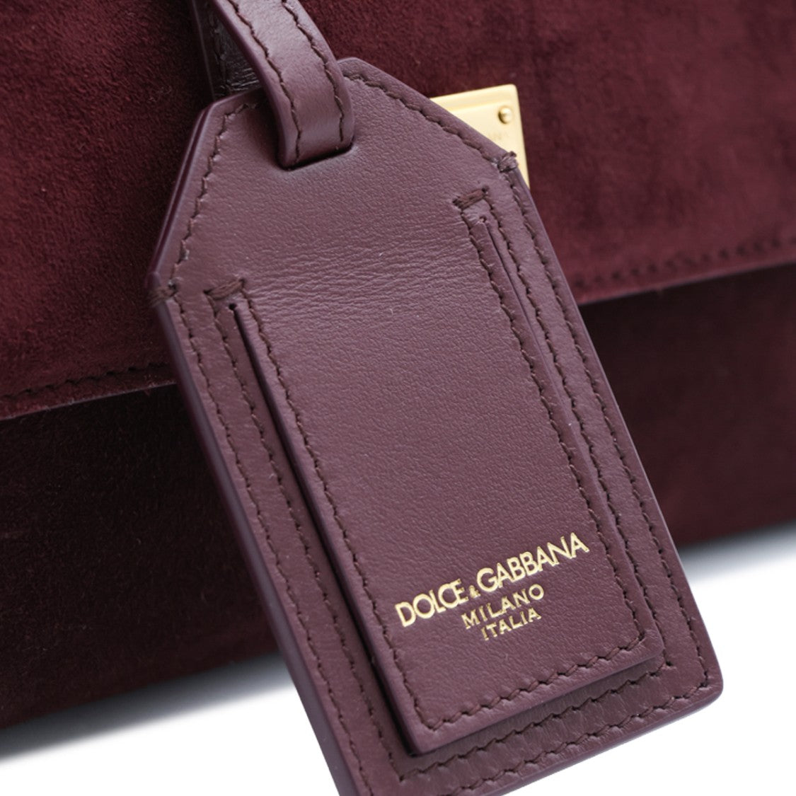 Dolce & Gabbana Structured Handbag With Rich Burgundy Suede And Leather Accents