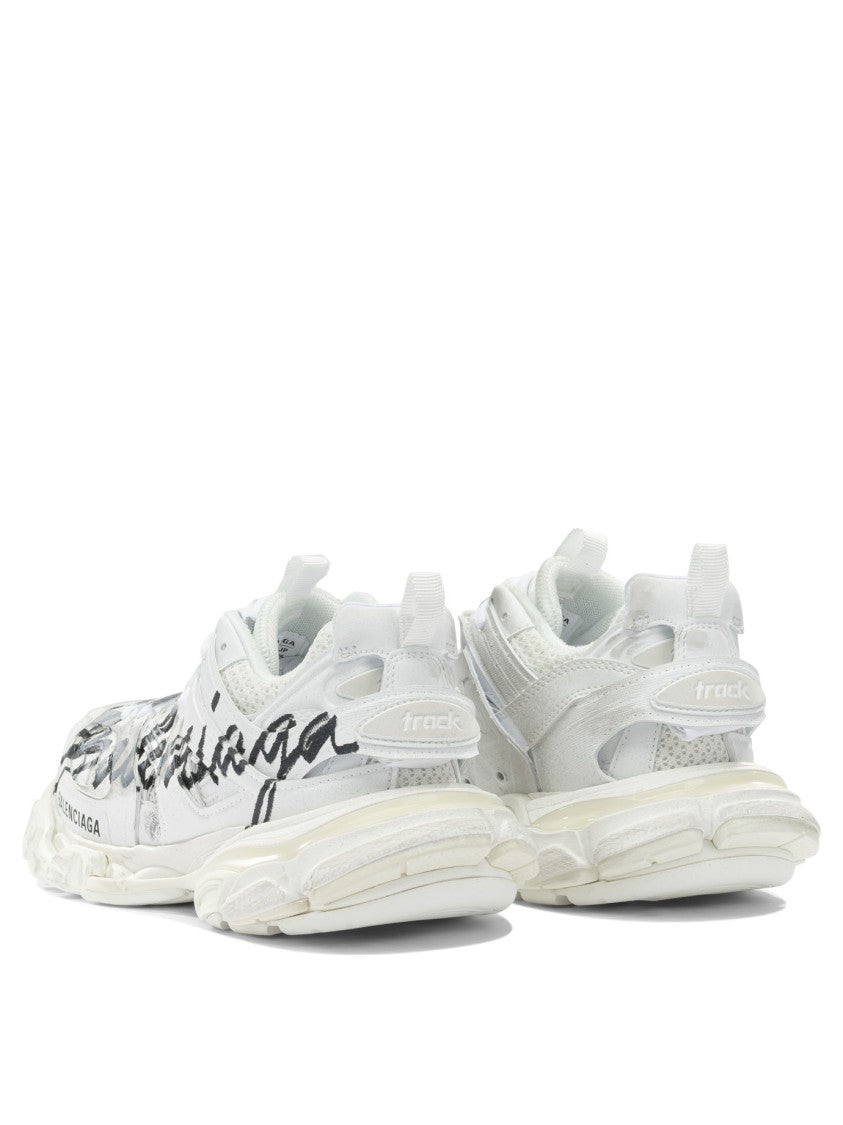 Balenciaga Contemporary White Sneakers With Sculptural Sole And Bold Branding