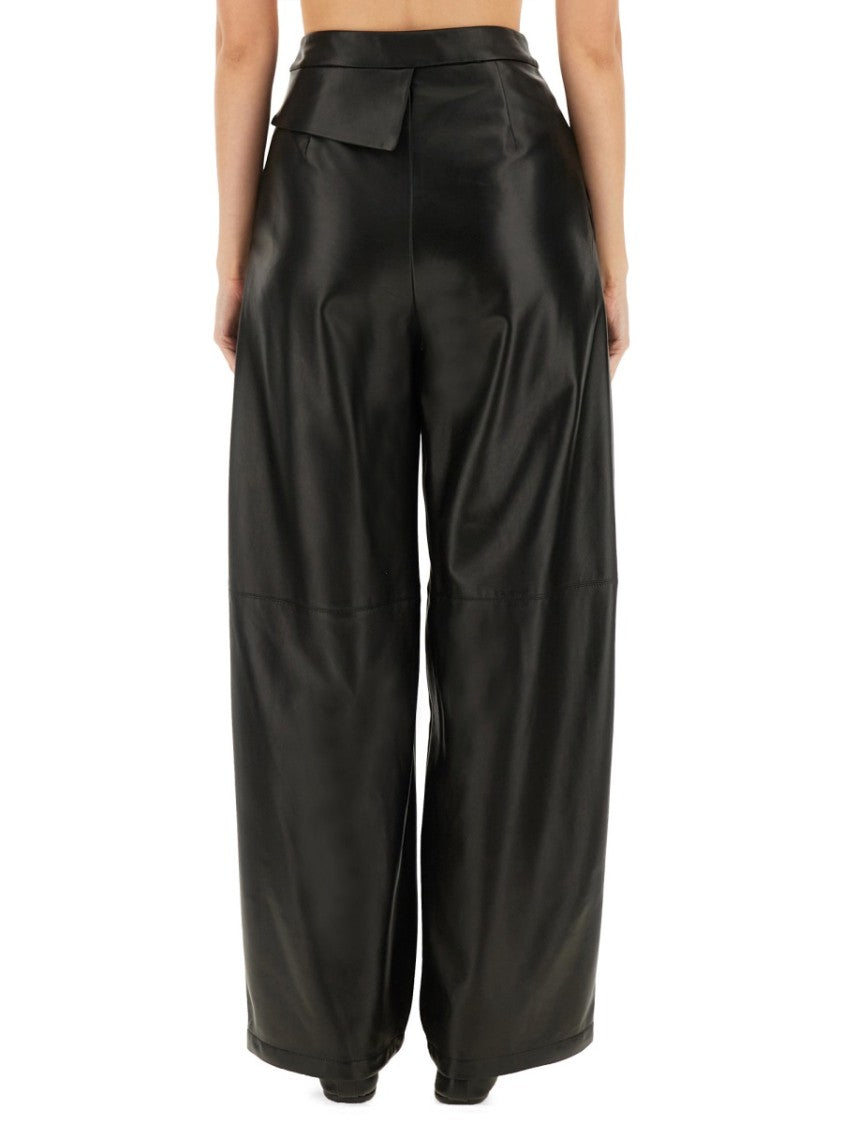 Zona20 Milano Straight-Leg Sheepskin Leather Pants With Structured Waistband