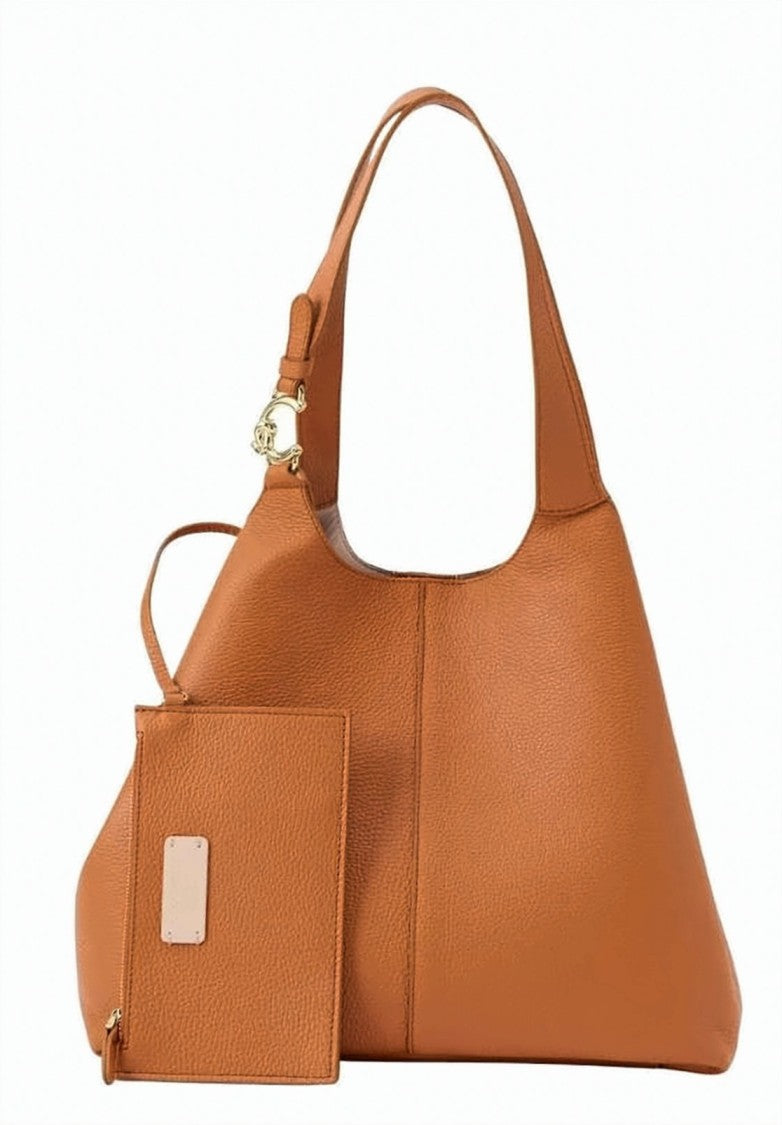Coccinelle C-Easy Metallic Detail Magnetic Leather Bag