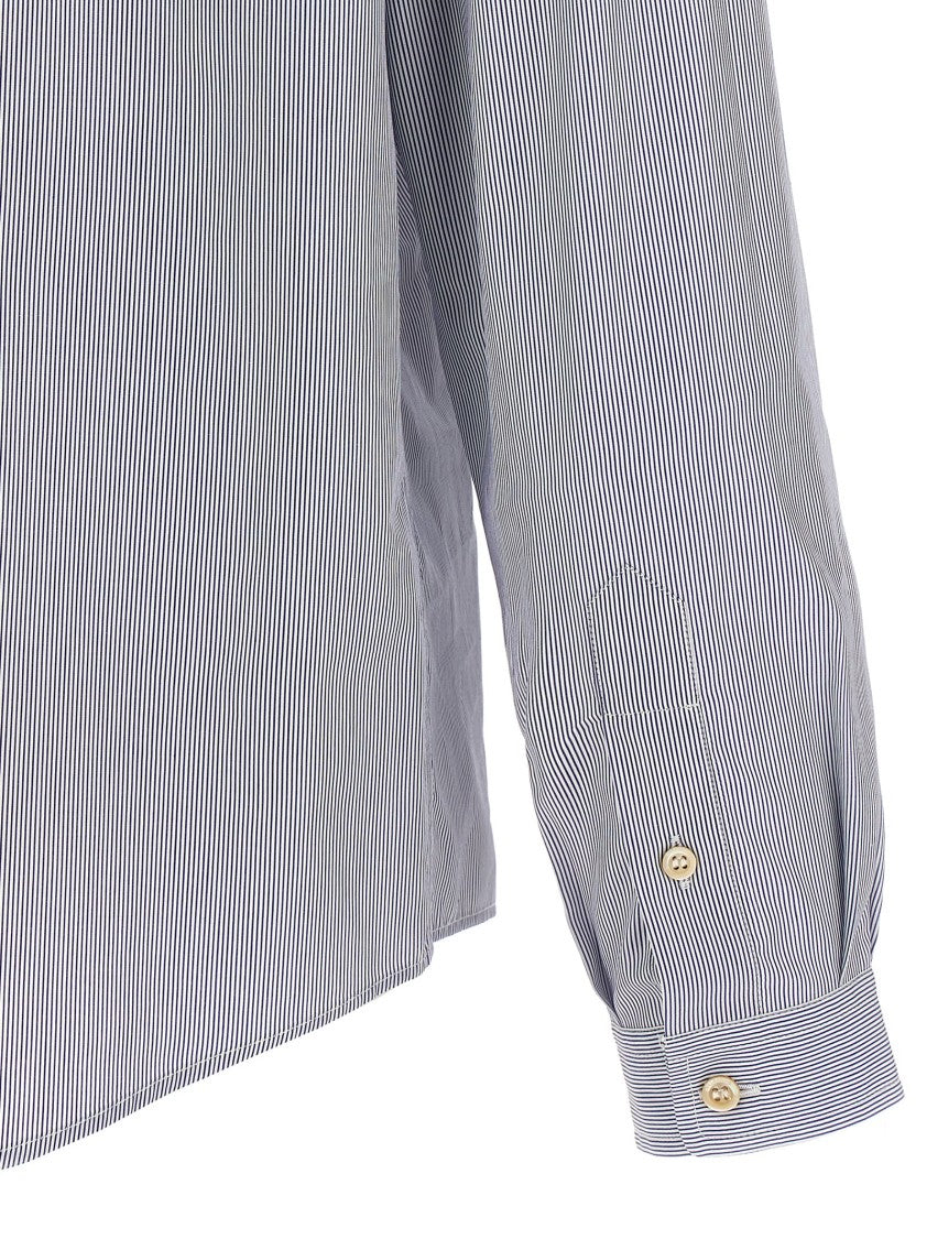 Valentino Garavani Classic Striped Cotton Shirt With Logo Embroidery