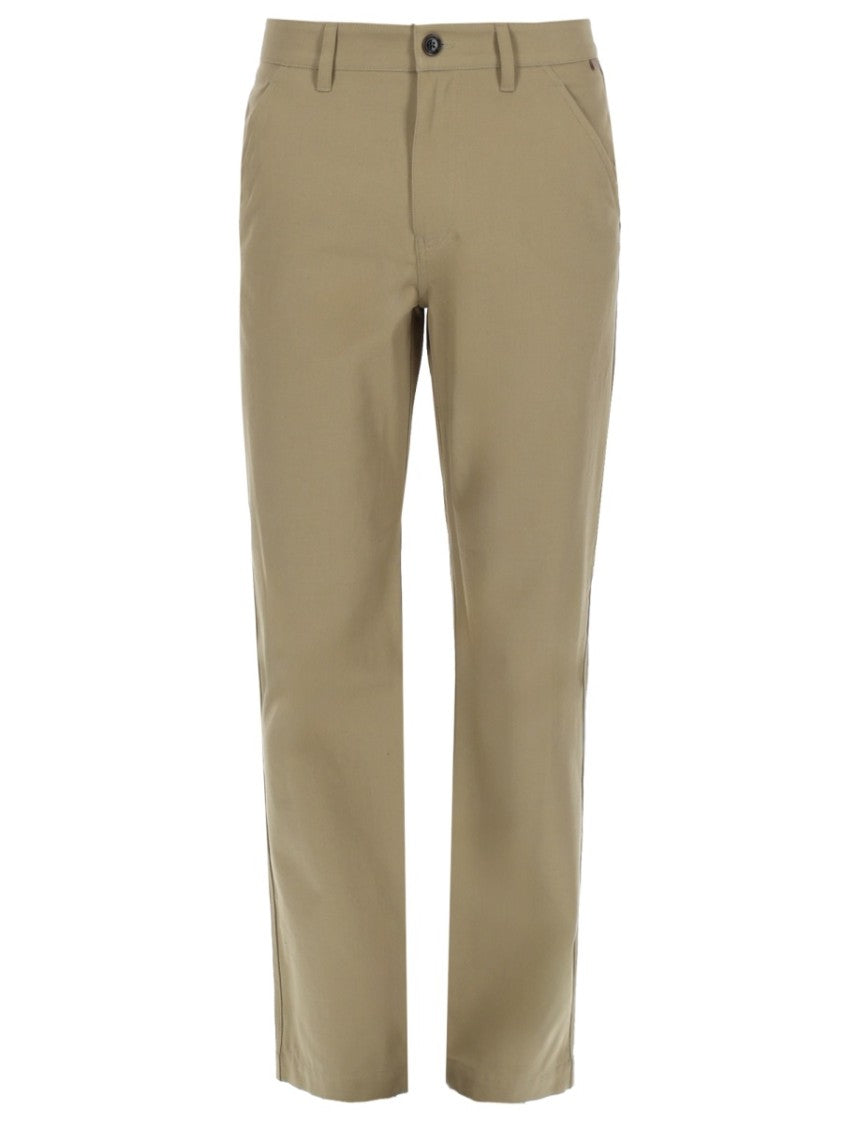 Burberry Neutrals Arthur Straight-Leg Flap Trousers