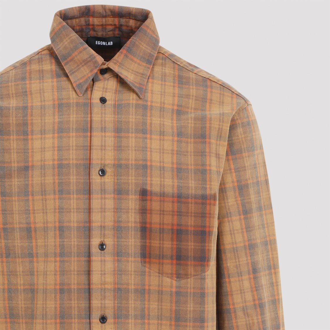 Egonlab Plaid Cotton Shirt With Chest Pocket And Relaxed Fit