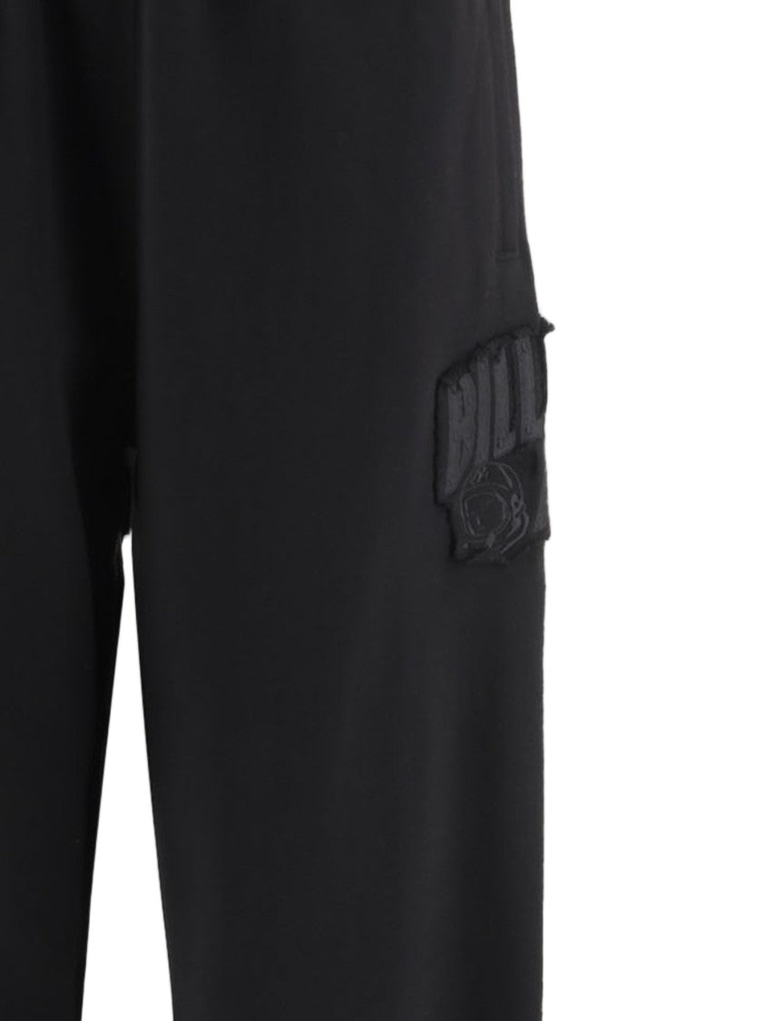 Billionaire Black Embossed Logo Cotton Pants