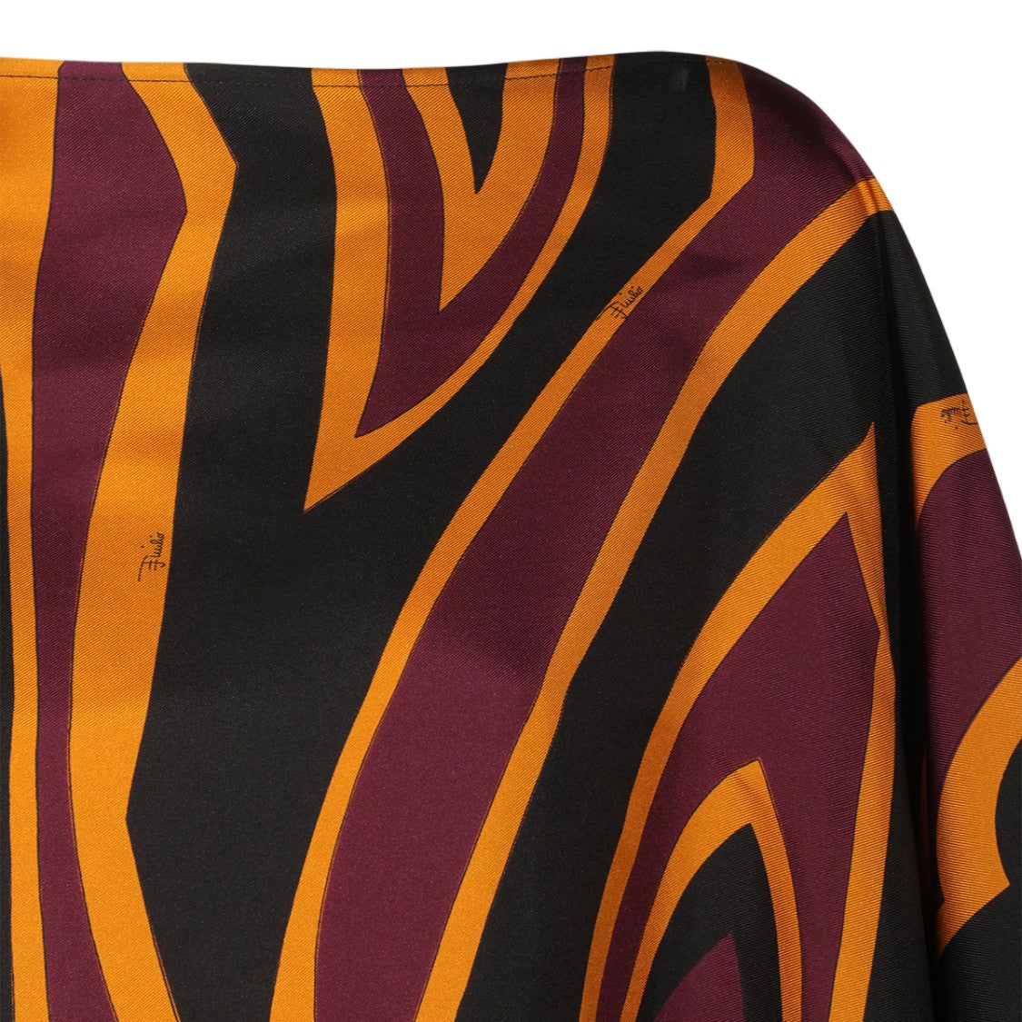 Emilio Pucci Abstract Pattern Draped Sleeve Flowing Top
