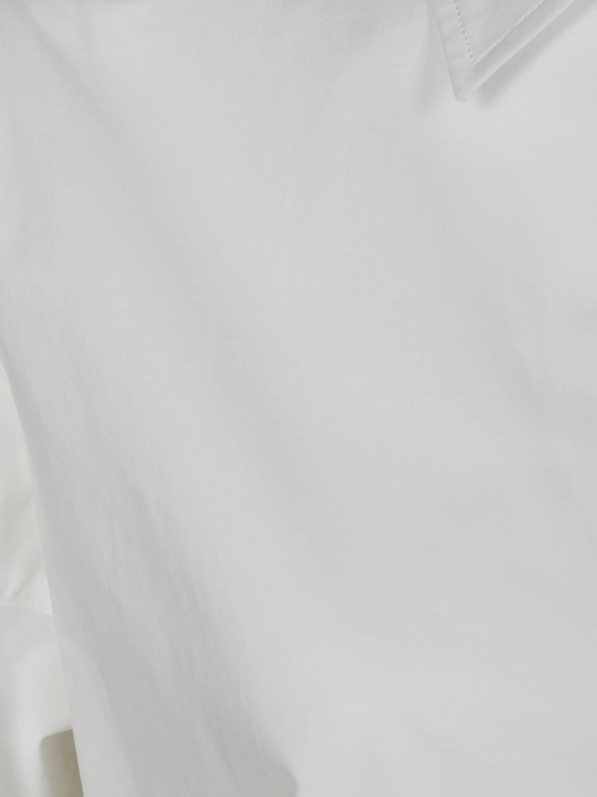 Parosh White Wide-Sleeved Cotton Shirt With Classic Collar