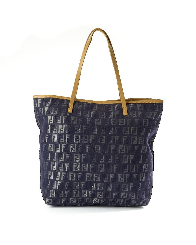 Fendi Shopper Square Small Ff Denim Blue