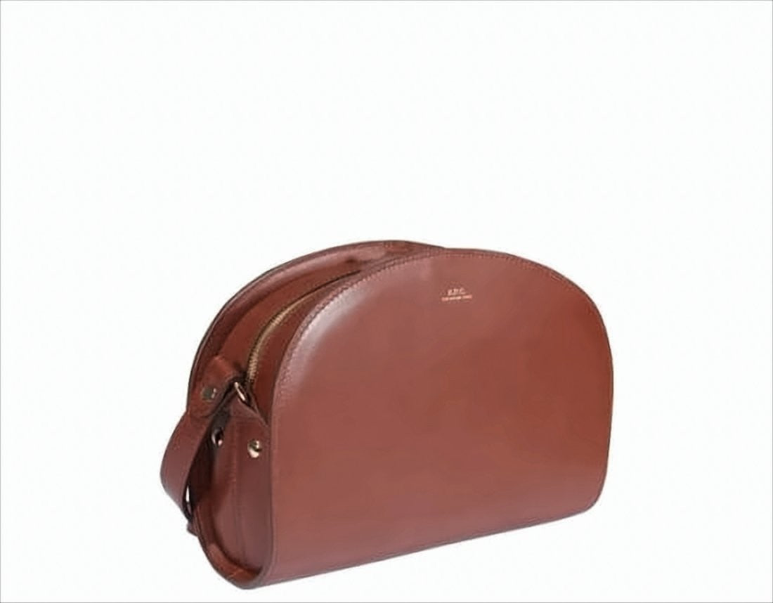 A.P.C. Smooth Leather Half-Moon Small Shoulder Bag