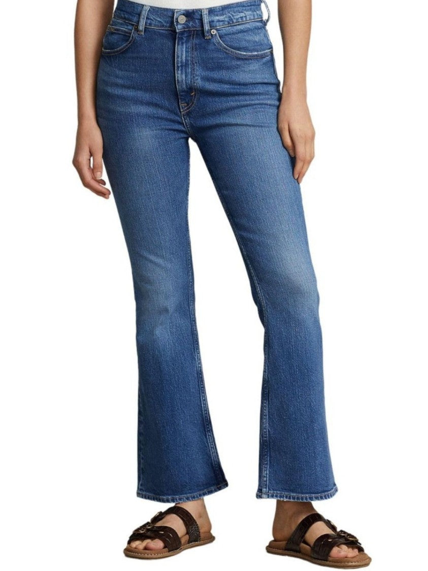 Polo Ralph Lauren High-Waisted Flared Jeans With Cropped Leg And Vintage Wash