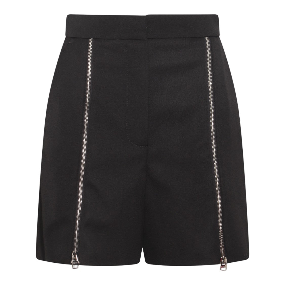 Alexander Mcqueen Tailored Black Shorts With Vertical Zipper Accents