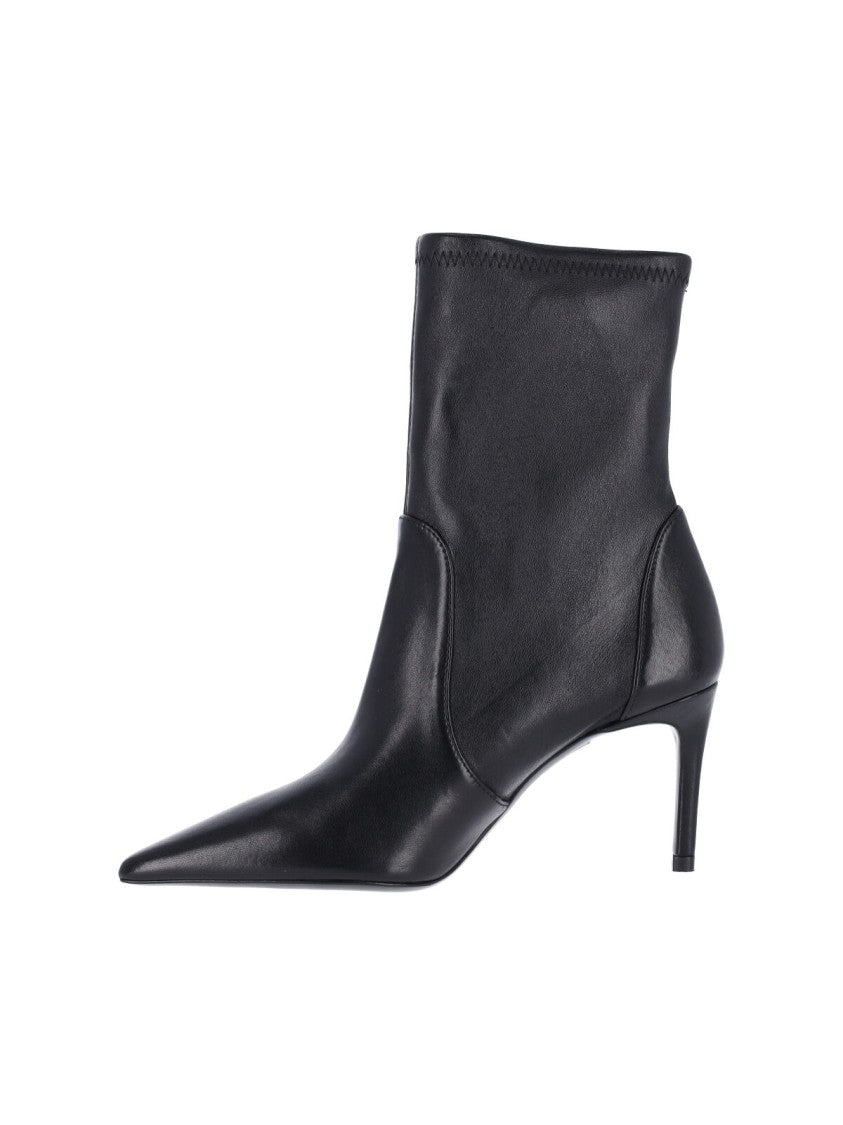Stuart Weitzman Black Power 75 Stiletto Lambskin Boots
