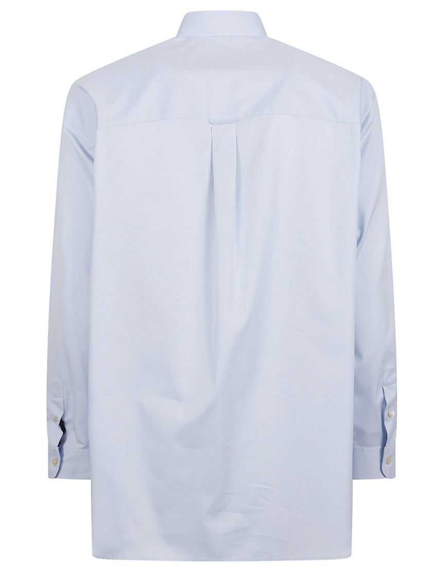 Valentino Garavani Oxford Cotton Shirt With V-Gold Plaque And Relaxed Fit