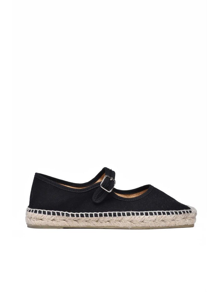 Castañer Black Rope Wedge Fabric Espadrilles
