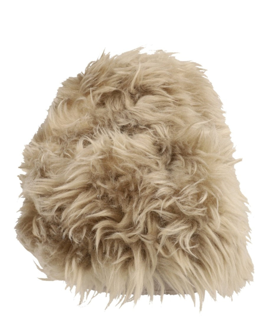 Balenciaga Plush Faux-Fur Mules With Block Heel And Embossed Branding
